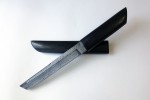 Нож "Танто" из дамасской стали (деревянные ножны)