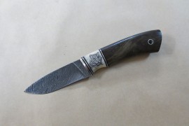 Кованый нож из дамасской стали "Зубр" - 1 (малый)