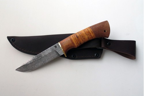 Нож из дамасской стали "Енот" (малый) - работа мастерской кузнеца Марушина А.И.