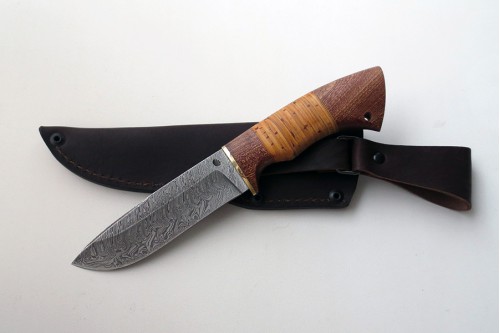 Нож из дамасской стали "Клык" (малый) - работа мастерской кузнеца Марушина А.И.