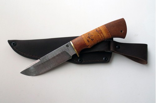 Нож из дамасской стали "Лось" (малый) - работа мастерской кузнеца Марушина А.И.
