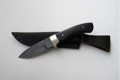 Нож из дамасской стали "Пума" (малый) цельнометаллический - работа мастерской кузнеца Марушина А.И.