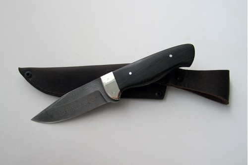 Нож из дамасской стали "Зубр" (малый) цельнометаллический - работа мастерской кузнеца Марушина А.И.