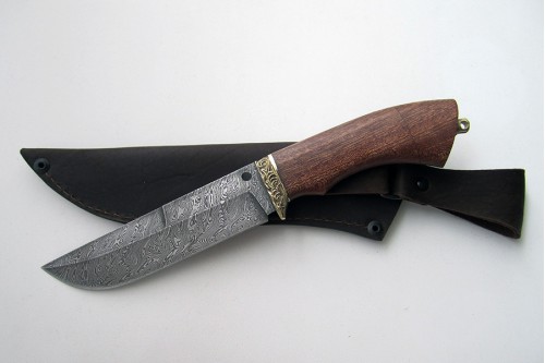 Нож из дамасской стали "Кабан" - работа мастерской кузнеца Марушина А.И.