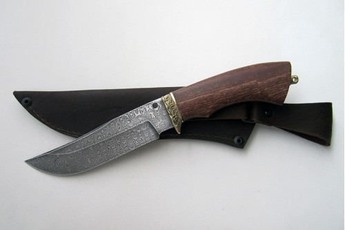 Нож из дамасской стали "Куница" - работа мастерской кузнеца Марушина А.И.