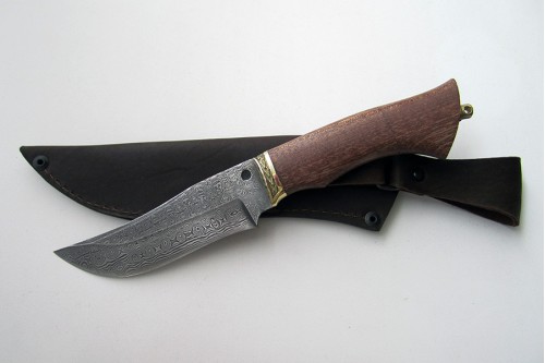 Нож из дамасской стали "Мангуст" - работа мастерской кузнеца Марушина А.И.