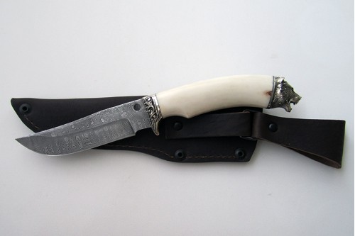 Нож из дамасской стали "Куница" (малый) - работа мастерской кузнеца Марушина А.И.
