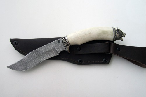 Нож из дамасской стали "Леший" (малый) - работа мастерской кузнеца Марушина А.И.