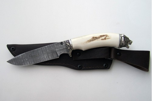 Нож из дамасской стали "Пума" (малый) - работа мастерской кузнеца Марушина А.И.