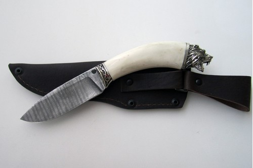 Нож из дамасской стали "Зубр" (малый) - работа мастерской кузнеца Марушина А.И.