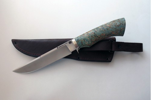 Нож Луч 2  из стали Elmax (стаб.карел.береза)