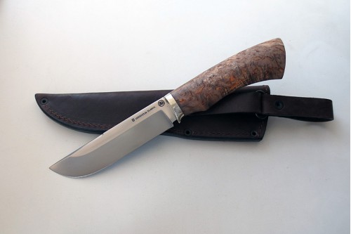 Нож Охотник 1  из стали Elmax (стаб.карел.береза) 