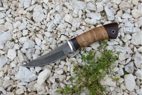 Нож из дамасской стали "Акула"-1 (малый) - работа мастерской кузнеца Марушина А.И.