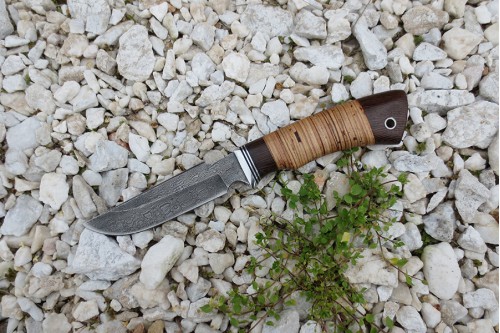 Нож из дамасской стали "Гарсон" - 1 (малый) - работа мастерской кузнеца Марушина А.И.