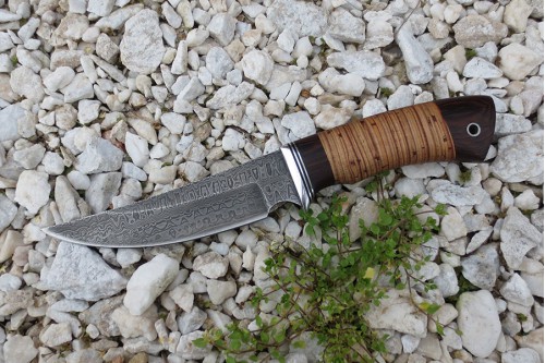 Нож из дамасской стали "Акула"-1 - работа мастерской кузнеца Марушина А.И.