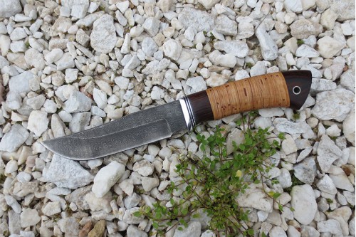 Нож из дамасской стали "Куница"-1 - работа мастерской кузнеца Марушина А.И.