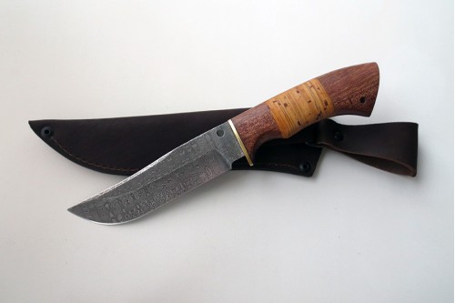 Нож из дамасской стали "Куница" - работа мастерской кузнеца Марушина А.И.