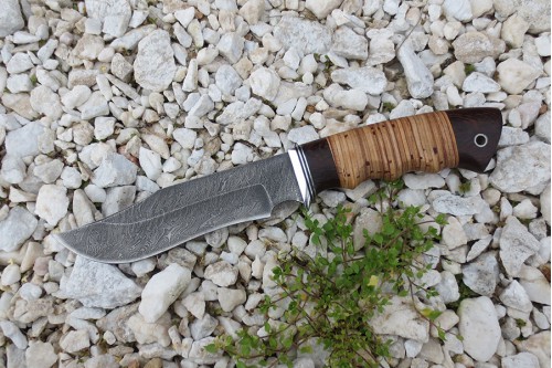 Нож из дамасской стали "Леший"-1 - работа мастерской кузнеца Марушина А.И.