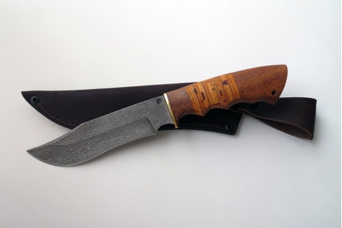 Нож из дамасской стали "Леший" - работа мастерской кузнеца Марушина А.И.
