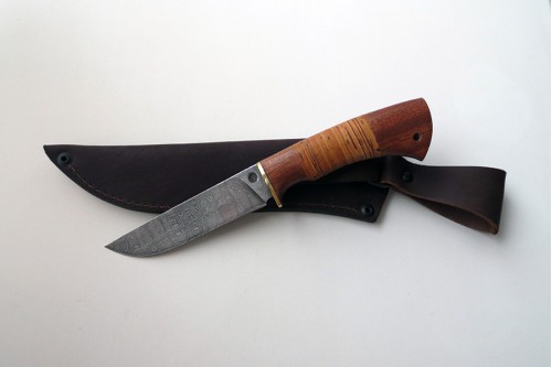 Нож из дамасской стали "Лис" - работа мастерской кузнеца Марушина А.И.