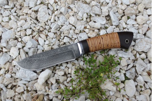 Нож из дамасской стали "Лось"-1 - работа мастерской кузнеца Марушина А.И.