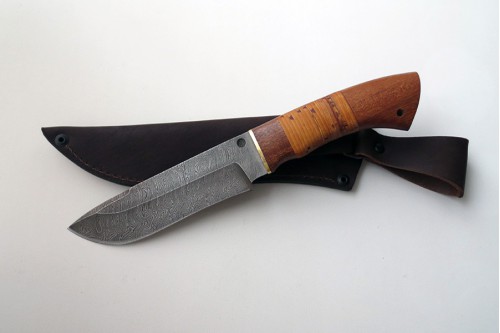 Нож из дамасской стали "Лось" - работа мастерской кузнеца Марушина А.И.