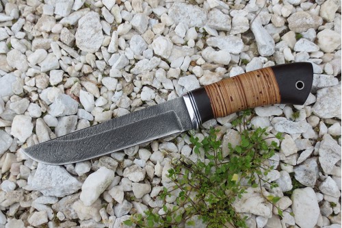 Нож из дамасской стали "Луч"-1 - работа мастерской кузнеца Марушина А.И.