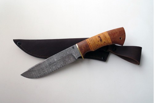 Нож из дамасской стали "Морж" - работа мастерской кузнеца Марушина А.И.