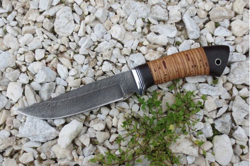 Нож из дамасской стали "Осётр"-1 - работа мастерской кузнеца Марушина А.И.