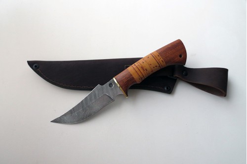 Нож из дамасской стали "Рыбак" - работа мастерской кузнеца Марушина А.И.