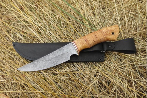 Нож из дамасской стали "Акула" - работа мастерской кузнеца Марушина А.И.