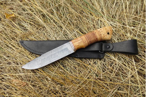 Нож из дамасской стали "Енот" - работа мастерской кузнеца Марушина А.И.