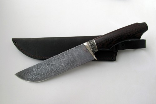 Кованый нож из дамасской стали "Пчак"