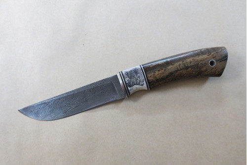 Кованый нож из дамасской стали "Пантера" (малый)