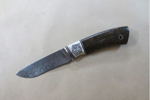 Кованый нож из дамасской стали "Шершень" (малый)