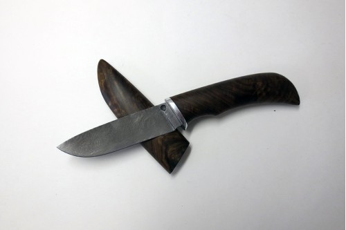 Нож "Шершень" (малый) дамаск, (деревянные ножны) - работа мастерской кузнеца Марушина А.И.